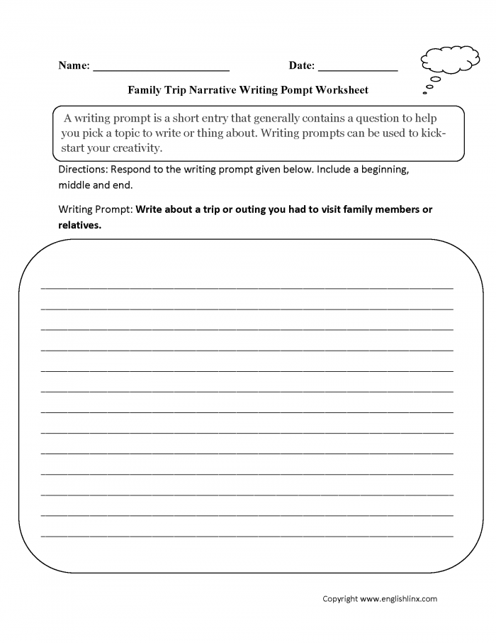 Family Narrative Writing Prompt Worksheet