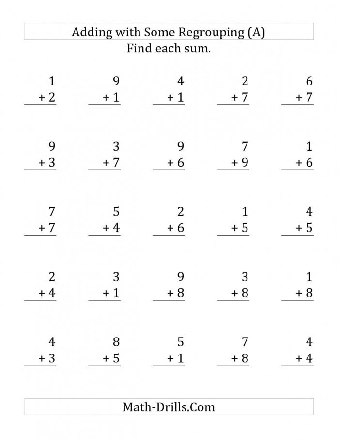 Single Digit Addition Worksheets 99worksheets