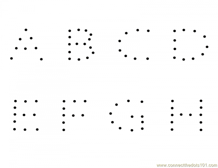 Connect The Dots Alphabets A To H Worksheet  Dot To Dots Page