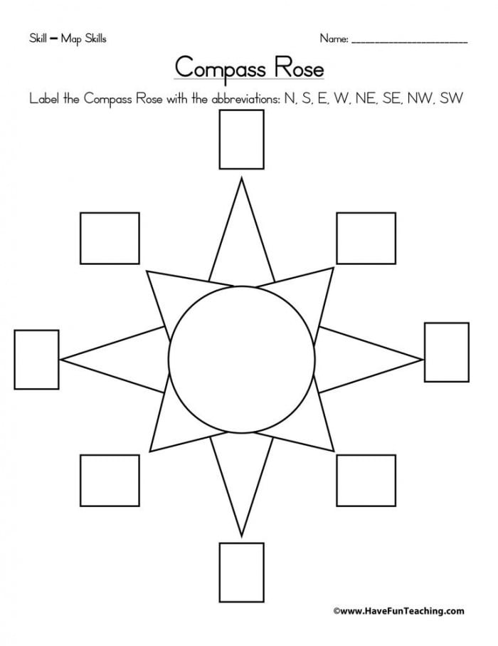 Compass Rose Worksheet