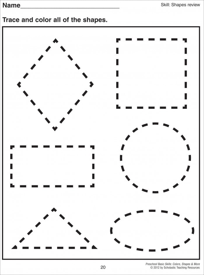 Math Worksheet   Images About Preschool Shapes On Pinterest