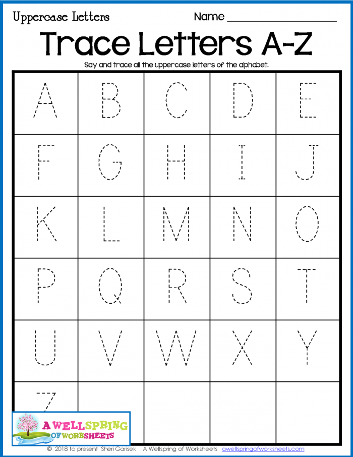 Uppercase Alphabet Tracing Worksheets Free Printable Pdf Preschool 