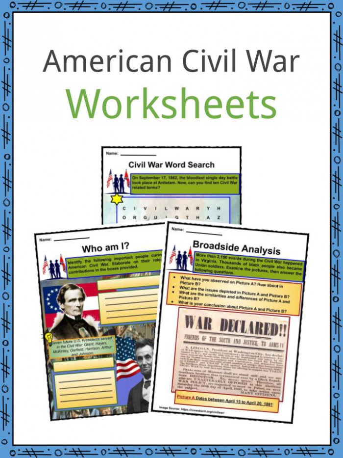American Civil War Facts  Worksheets  History   Impact On Slavery
