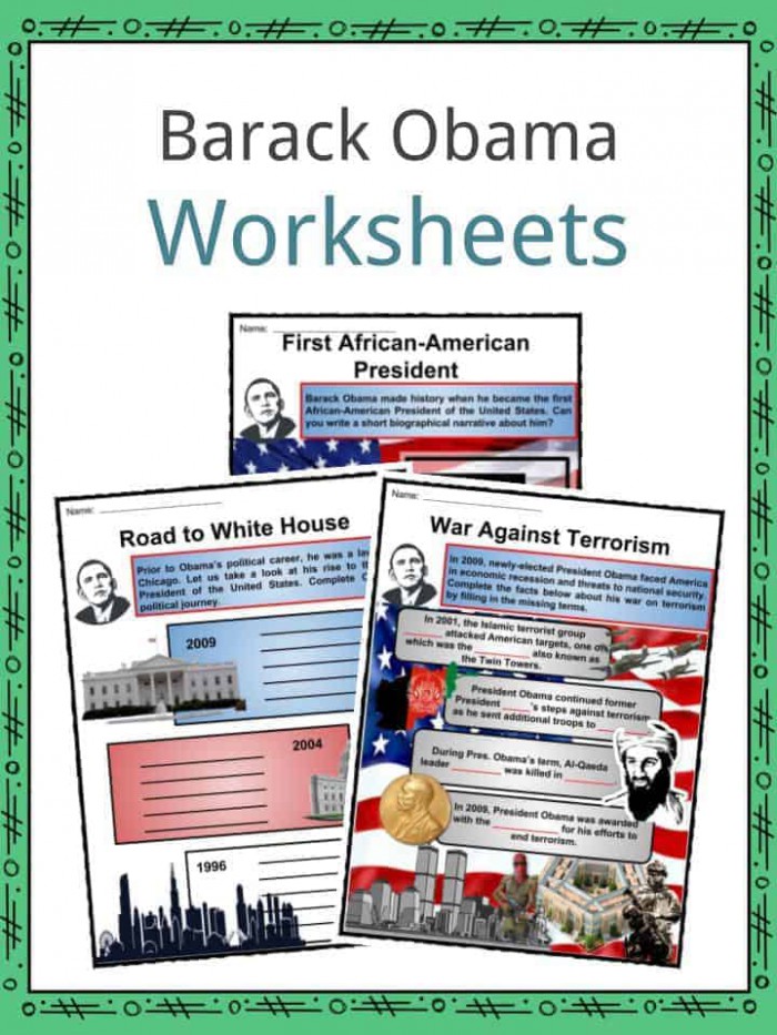 Barack Obama Facts  Biography  Information   Worksheets For Kids