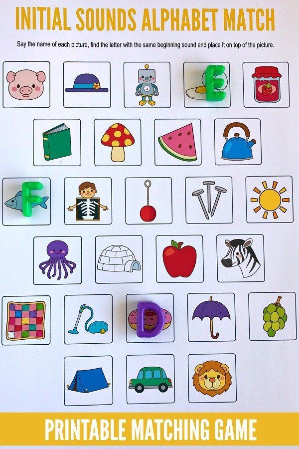 Beginning Sounds Alphabet Matching Game With Images