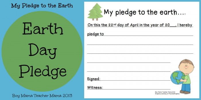 Boy Mama Earth Day Pledge