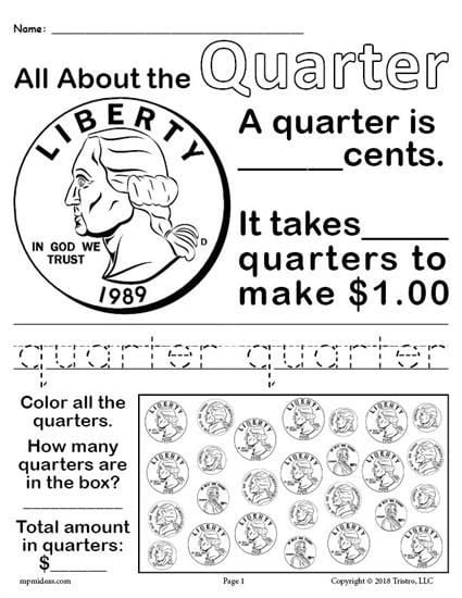 Learn The Coins The Quarter Worksheets 99Worksheets
