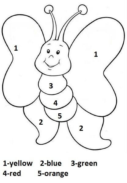 Color By Number Butterfly Worksheet