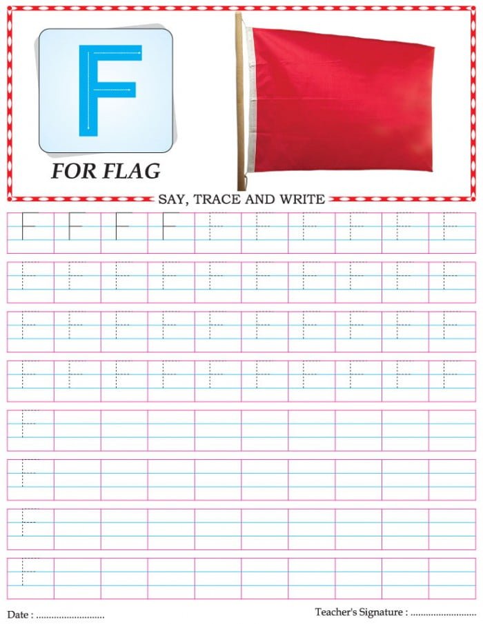 Capital Letter Writing Practice Worksheet Alphabet F