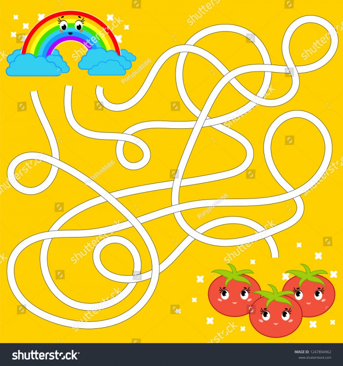 Color Abstract Maze Help Rainbow Reach Stock Vector Royalty Free
