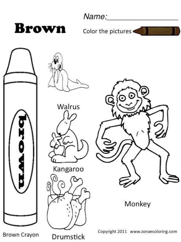Color Brown Worksheets