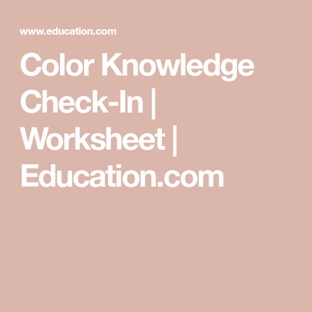 Color Knowledge Check