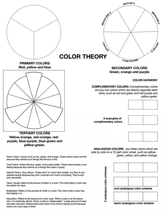 Color Theory Worksheetive Found My Middle School Students