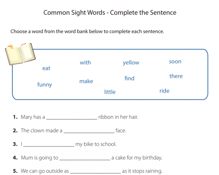 Common Sight Words