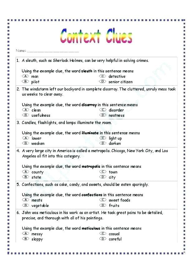 Printable Main Idea Worksheets 8th Grade Main Idea Multiple Choice Worksheets 4th Grade 1000 