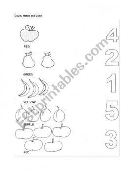 Match The Numbers With The Fruits