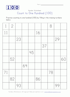 Counting Numbers: 50-100