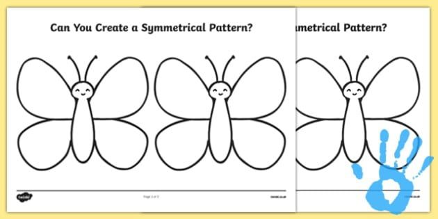 Create A Symmetrical Butterfly Pattern Fingerprint Worksheet
