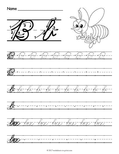 Cursive B Worksheet