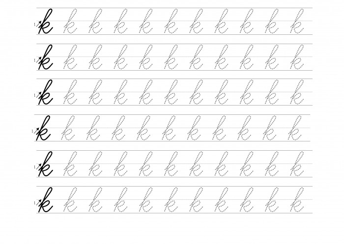 Cursive Letter K Traceable Worksheet C Hnh Nh