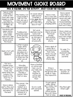 Dance Party Choice Board
