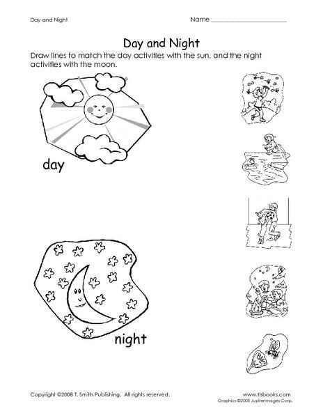 Day And Night Pictures For Kindergarten Day And Night Worksheet