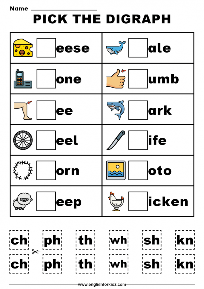 Beginning Consonant Blends And Digraphs Worksheets