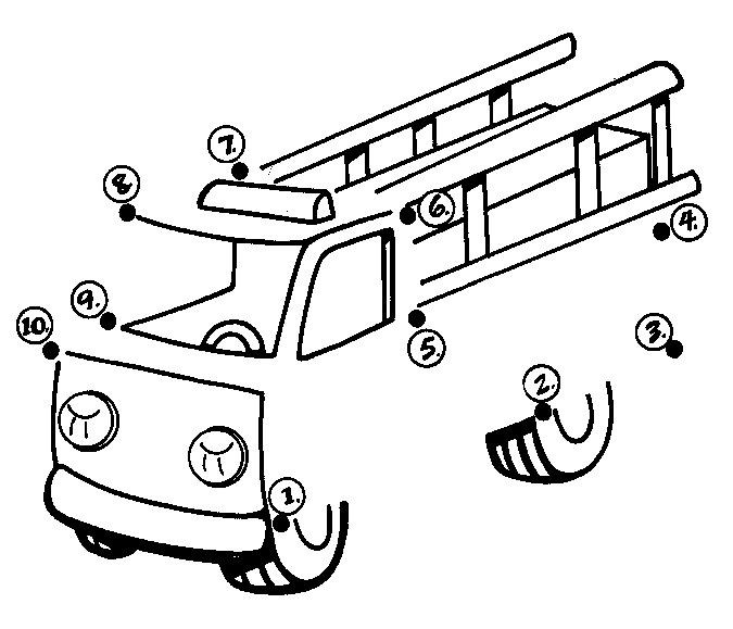 Dot To Dot Fire Truck Workshet