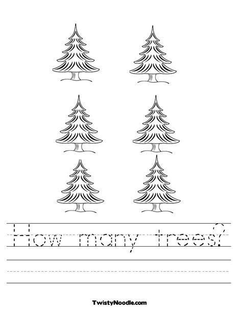 How Many Trees Worksheet From Twistynoodlecom