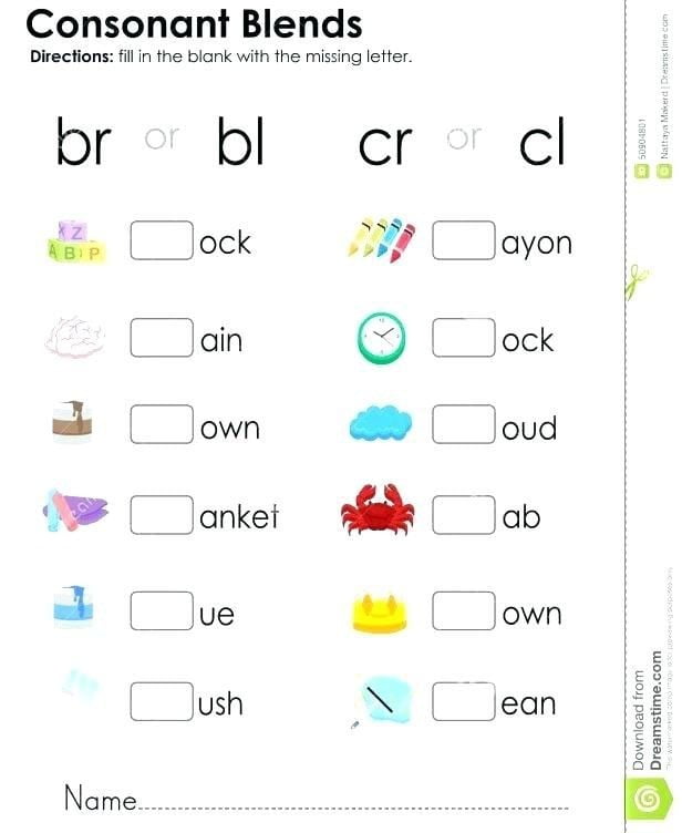 Consonant Blends Worksheets For Grade  End  Letter