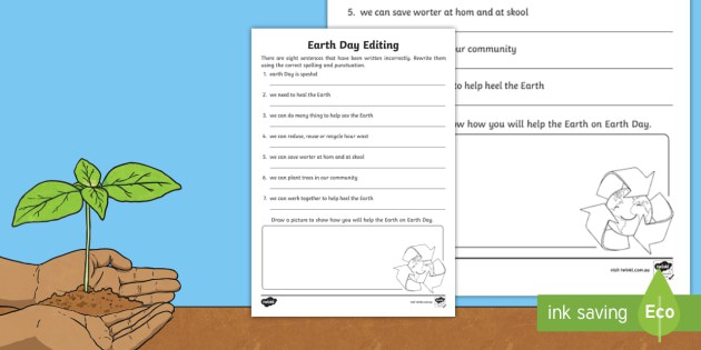 Earth Day Editing Worksheet Teacher Made