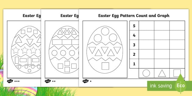 Easter Egg Pattern Count And Graph Worksheet  Worksheet