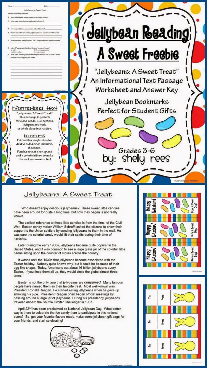 Easter Reading Freebie Jellybeans A Sweet Treat