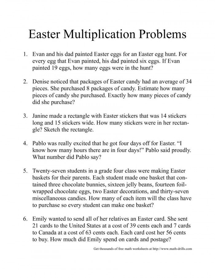 Easter Word Problems