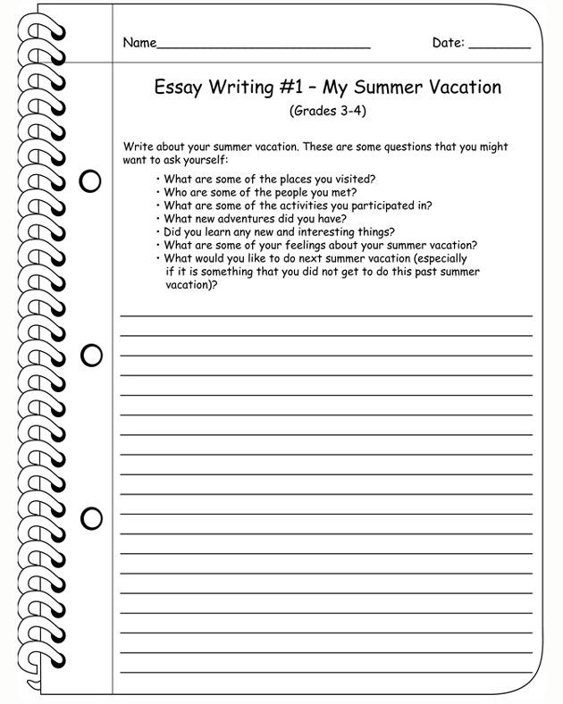 paragraph frame summer vacation worksheets 99worksheets