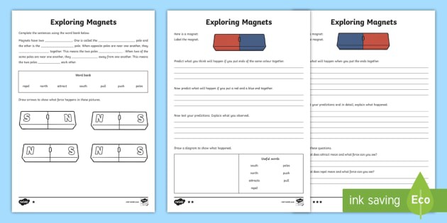 Exploring Magnets Differentiated Worksheets Teacher Made