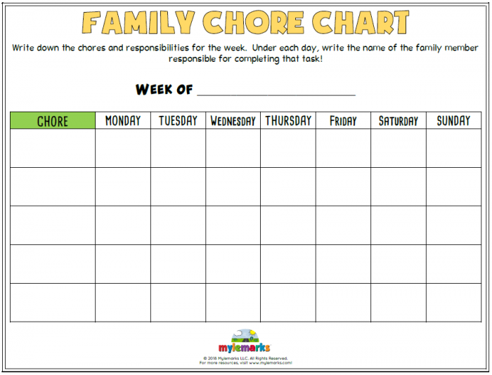 Family Chore Chart F