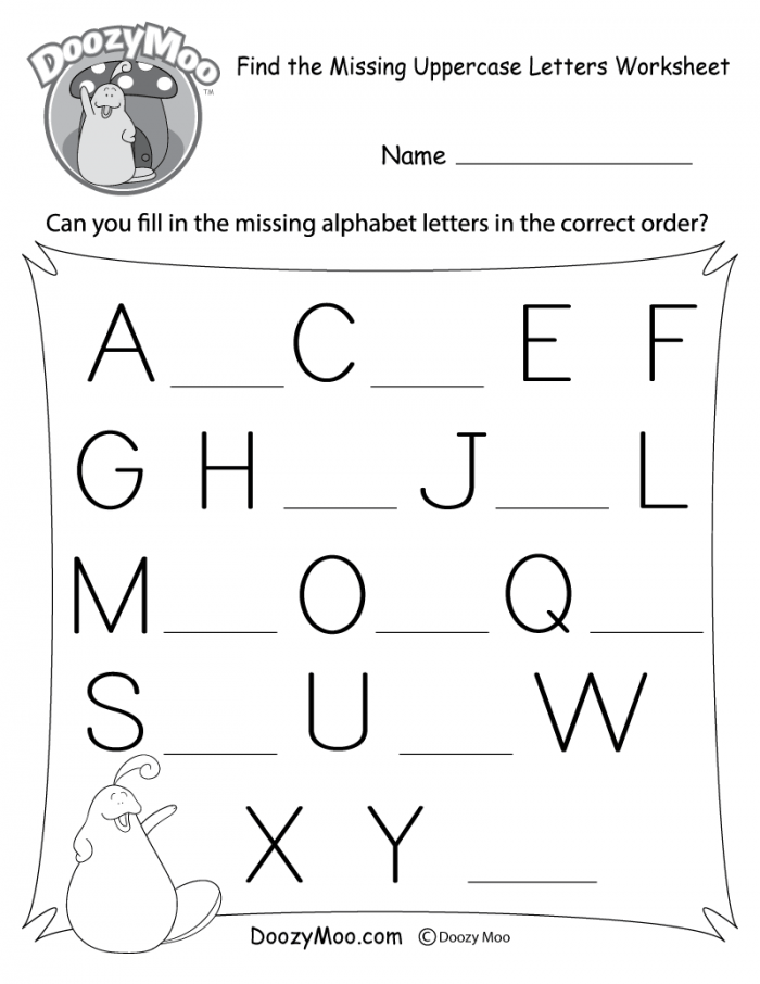 Find The Missing Letter Worksheets 99Worksheets