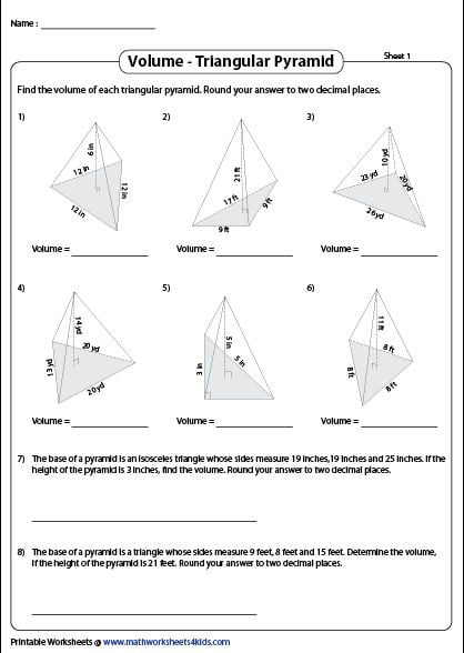 Find The Volume Of Triangular Pyramids
