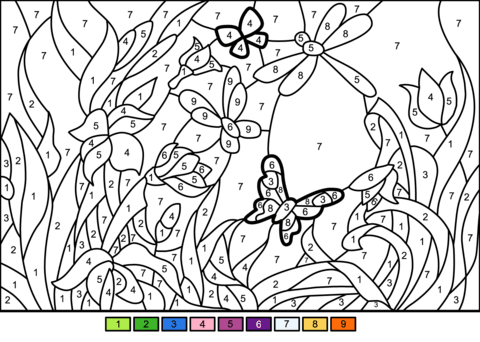 Flower Garden Color By Number