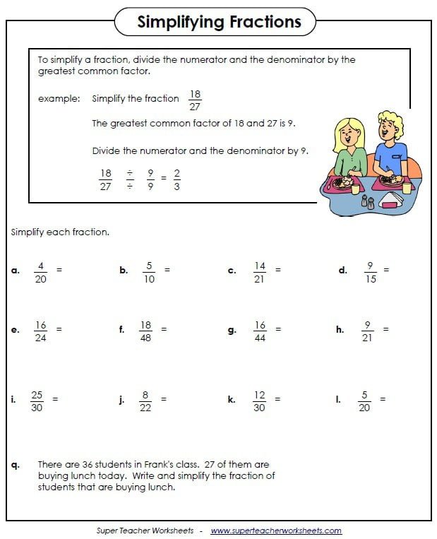 Fraction Concepts Worksheets   Fractions Math Story Problems Rd