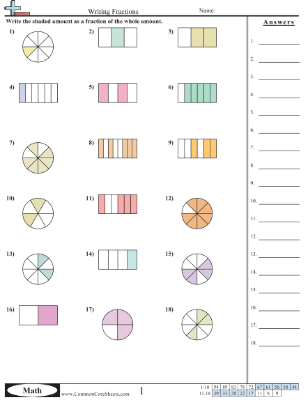 Fraction Worksheets