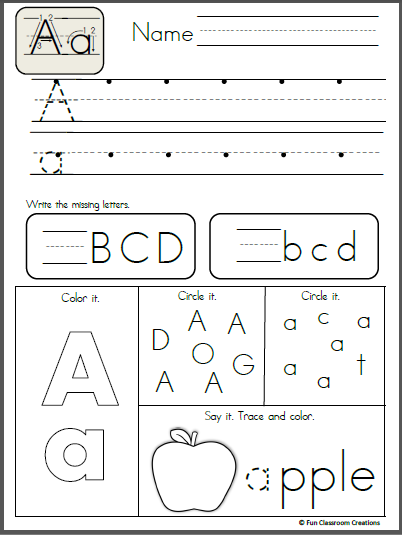 Writing The Letter A Worksheets | 99Worksheets