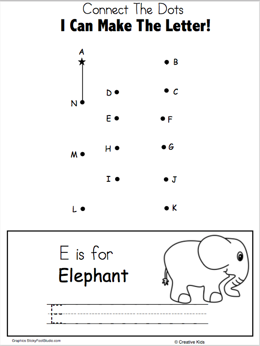 Free Letter E Writing And Dot To Dot Worksheet With Images
