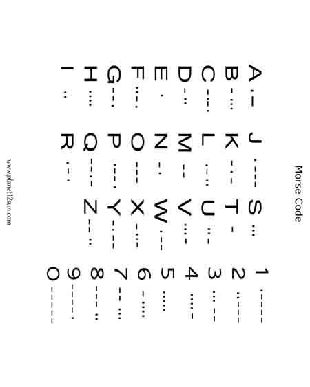 Free Printable Black   White Morse Codes With Images