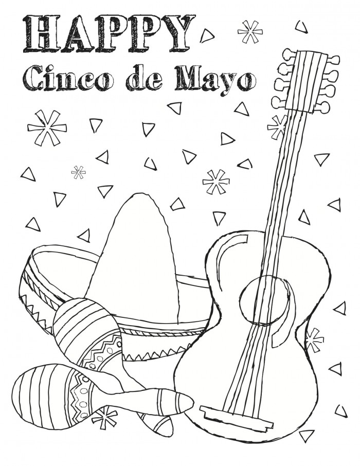 Color The Cinco De Mayo Instruments Worksheets 99Worksheets