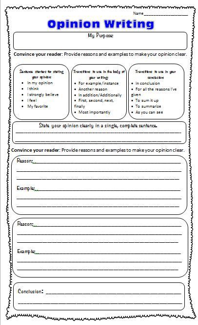 Free Printable Graphic Organizers For Opinion Writing By Genia