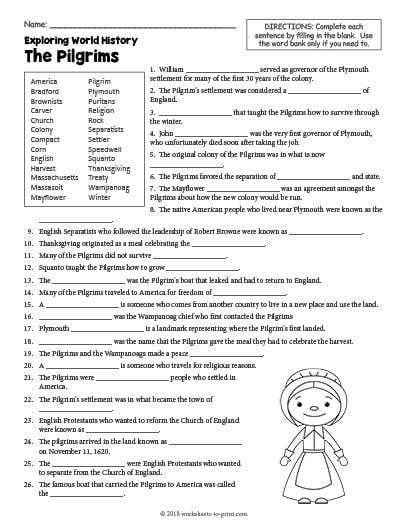 the-pilgrims-worksheets-99worksheets