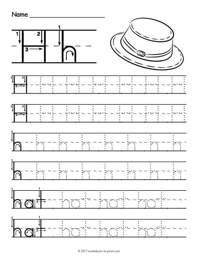 Free Printable Tracing Letter H Worksheet With Images