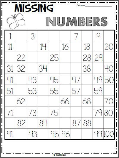 Hundreds Chart With Missing Numbers Pdf